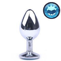 Blue Medium Metallic Anal Plug