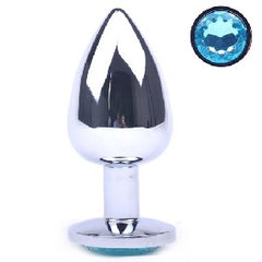 Blue Large Metallic Anal Plug